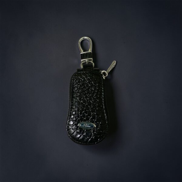 Premium Leather Car Key Holder with Metal Hook